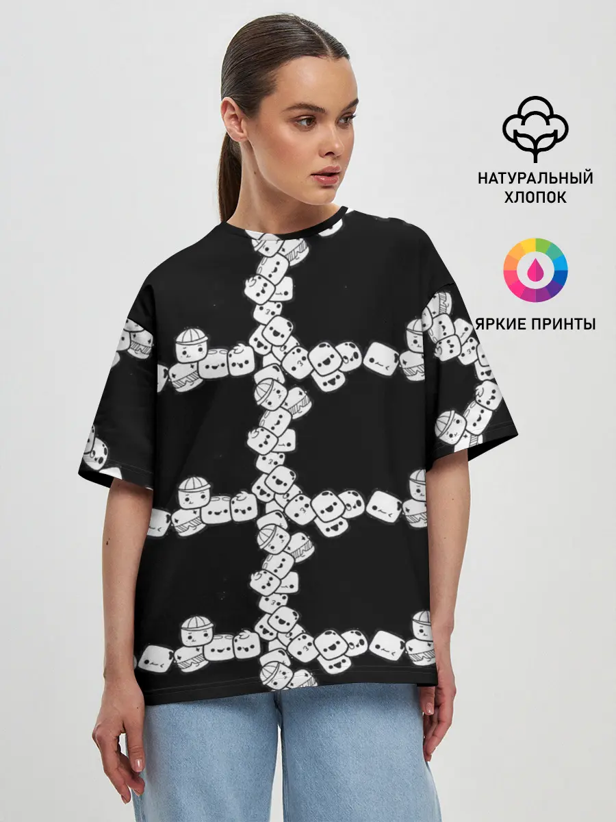 Женская футболка оверсайз / Зефирки