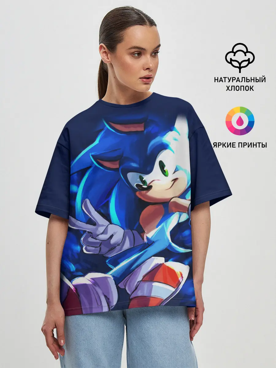 Женская футболка оверсайз / Sonic