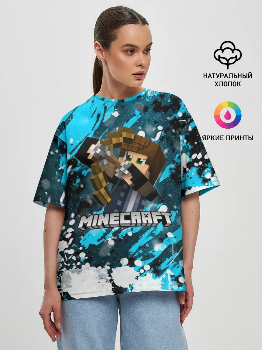Женская футболка оверсайз / Minecraft / Майнкрафт