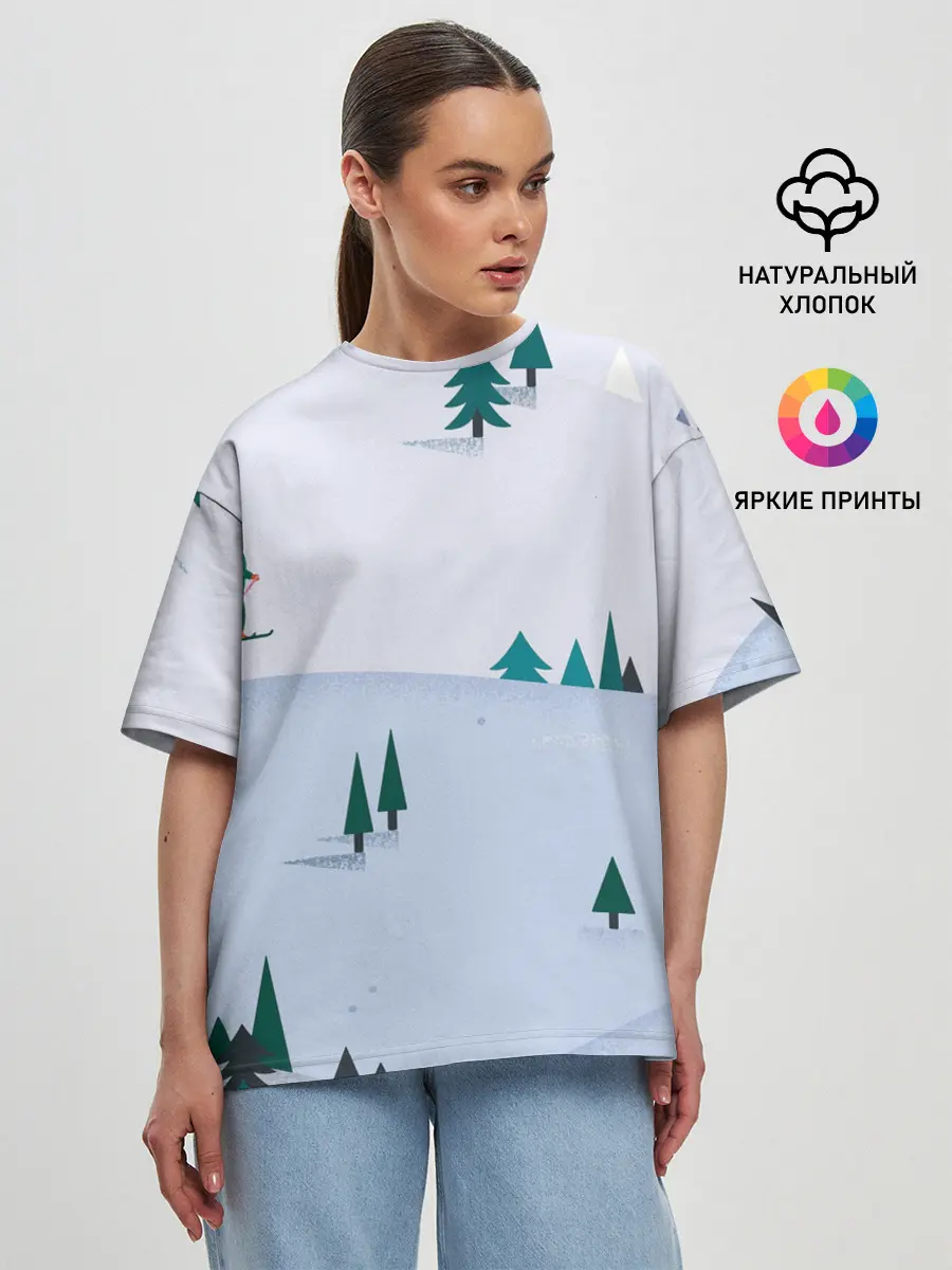 Женская футболка оверсайз / Snow 1