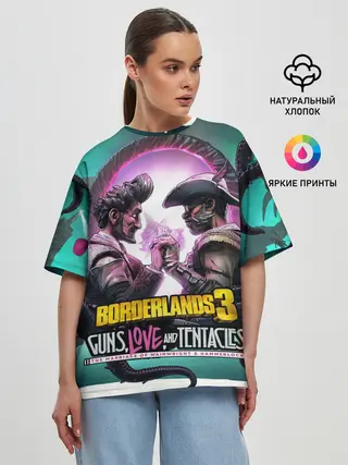 Женская футболка оверсайз / borderlands 3
