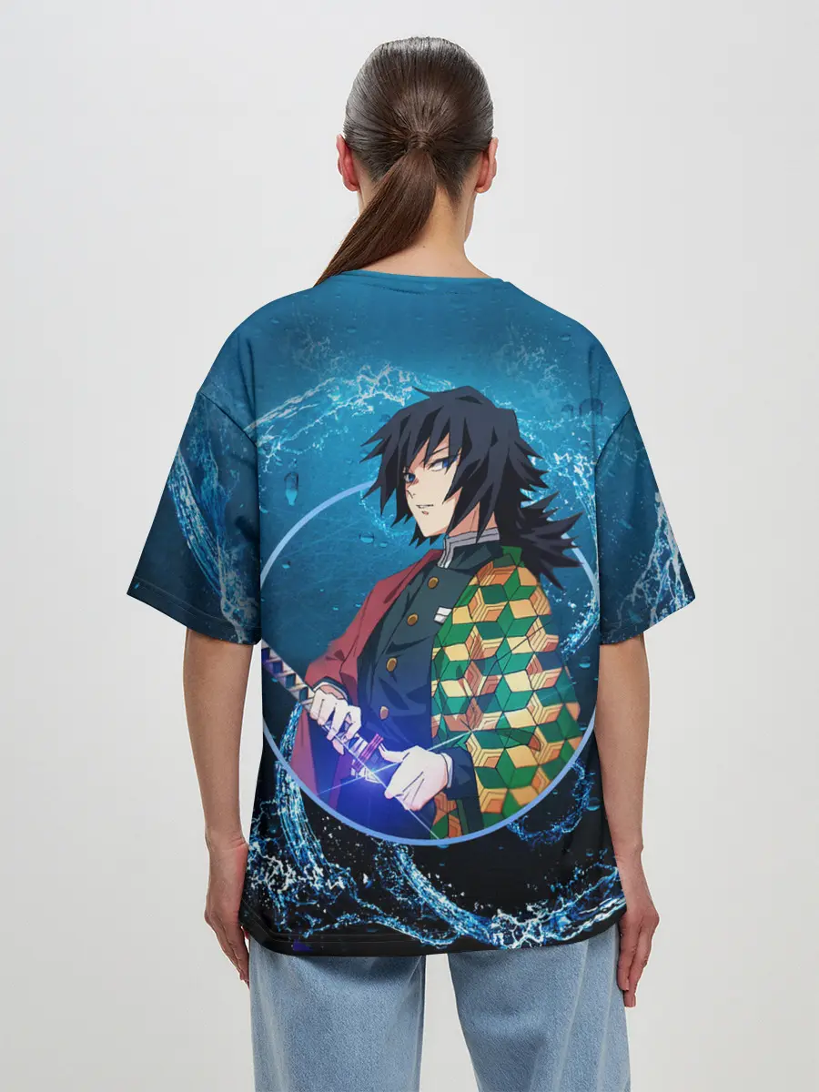 Женская футболка оверсайз / Клинок, убивающий демонов