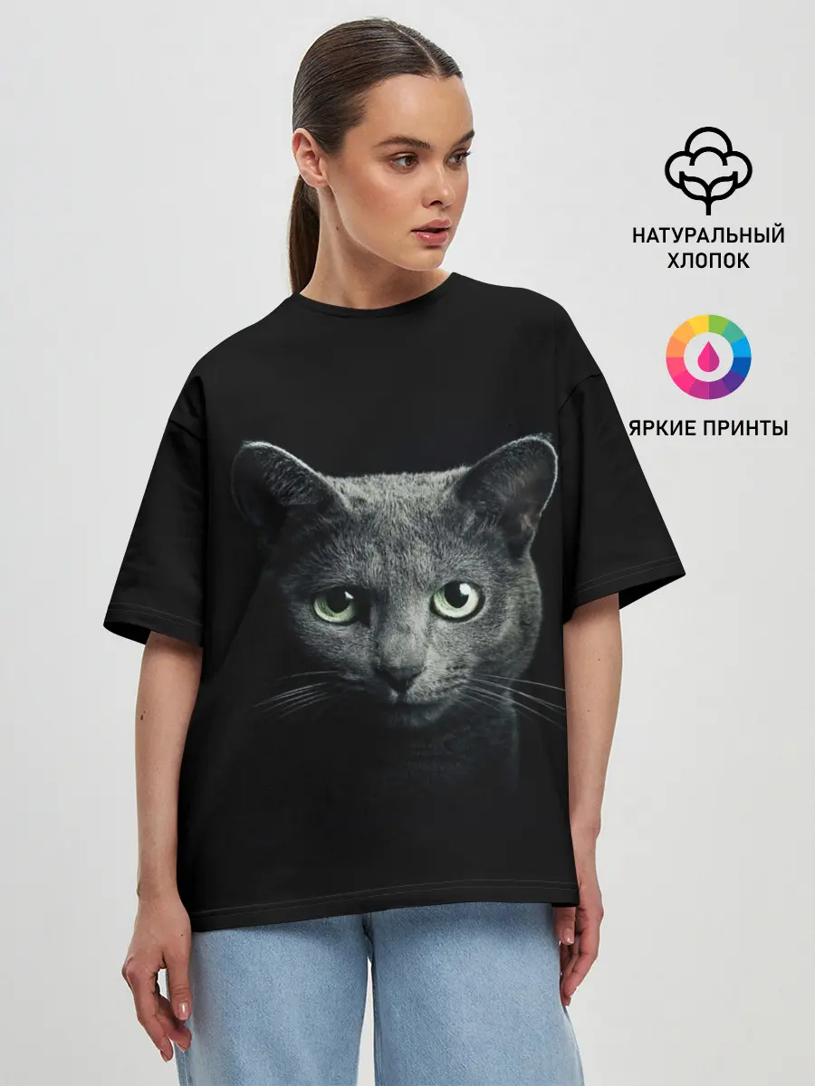 Женская футболка оверсайз / Кот