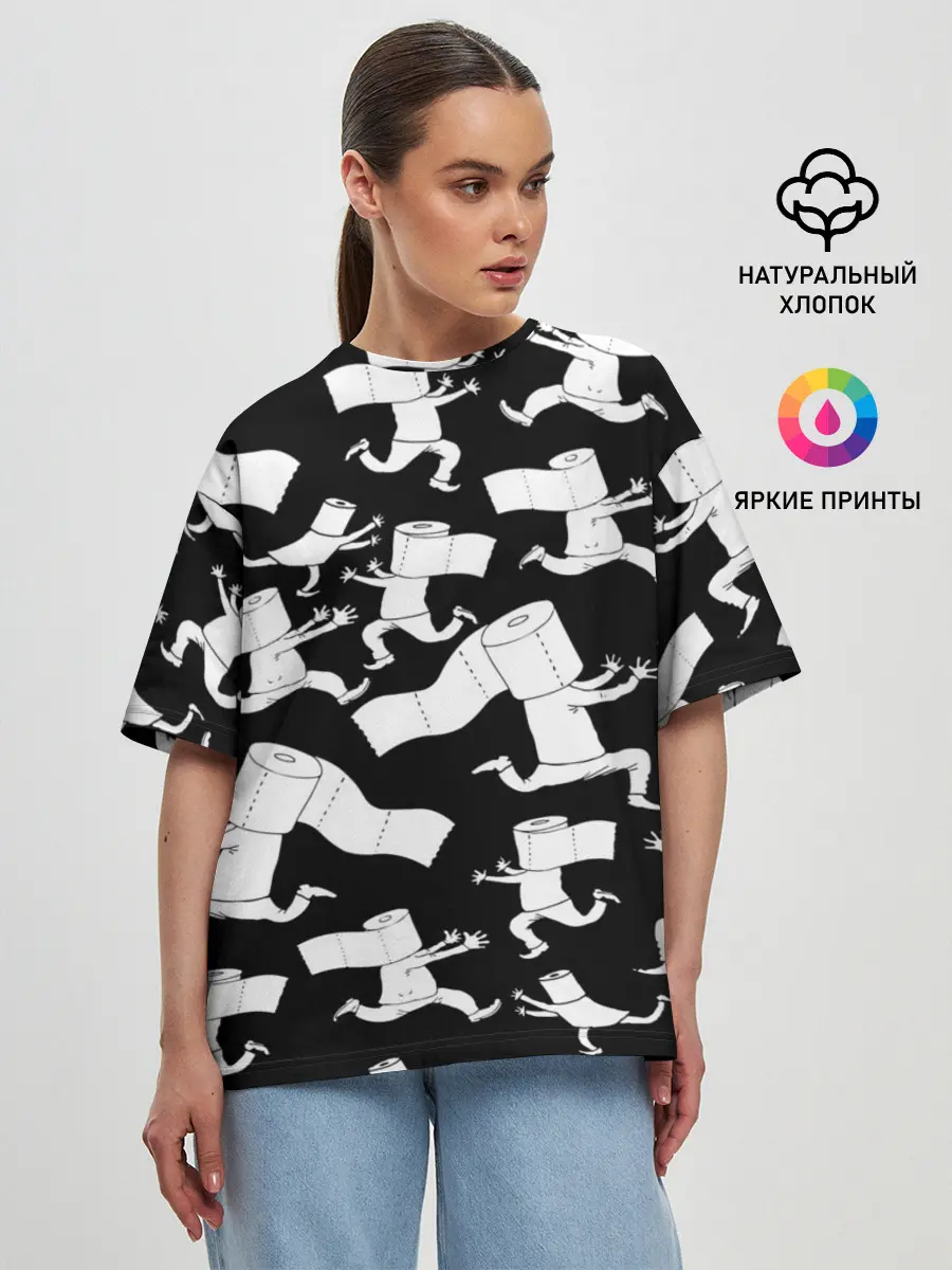 Женская футболка оверсайз / Коронавирус