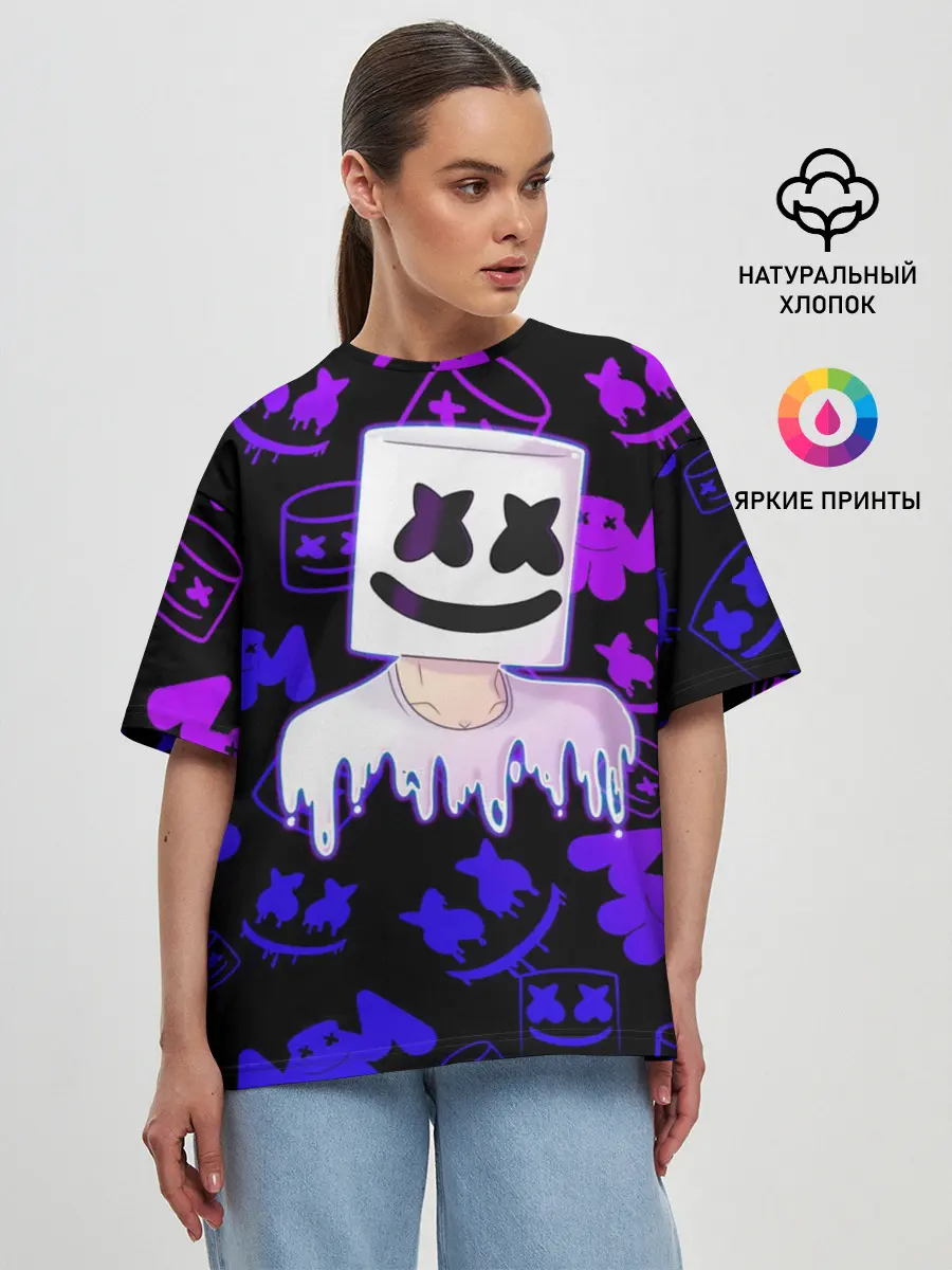 Женская футболка оверсайз / Marshmello