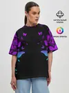 Женская футболка оверсайз / НЕОНОВЫЕ БАБОЧКИ | NEON BUTTERFLIES