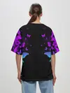 Женская футболка оверсайз / НЕОНОВЫЕ БАБОЧКИ | NEON BUTTERFLIES