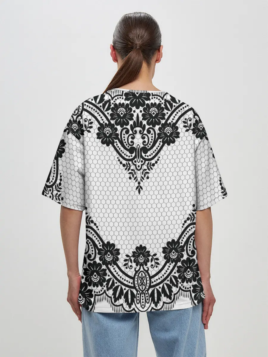 Женская футболка оверсайз / КРУЖЕВА | WEAVING