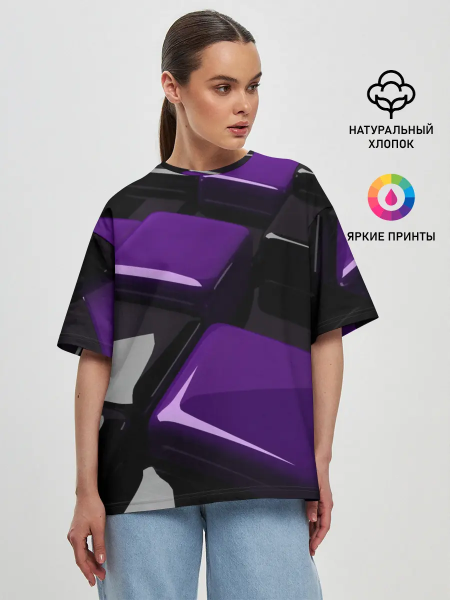 Женская футболка оверсайз / НЕОНОВАЯ ГЕОМЕТРИЯ