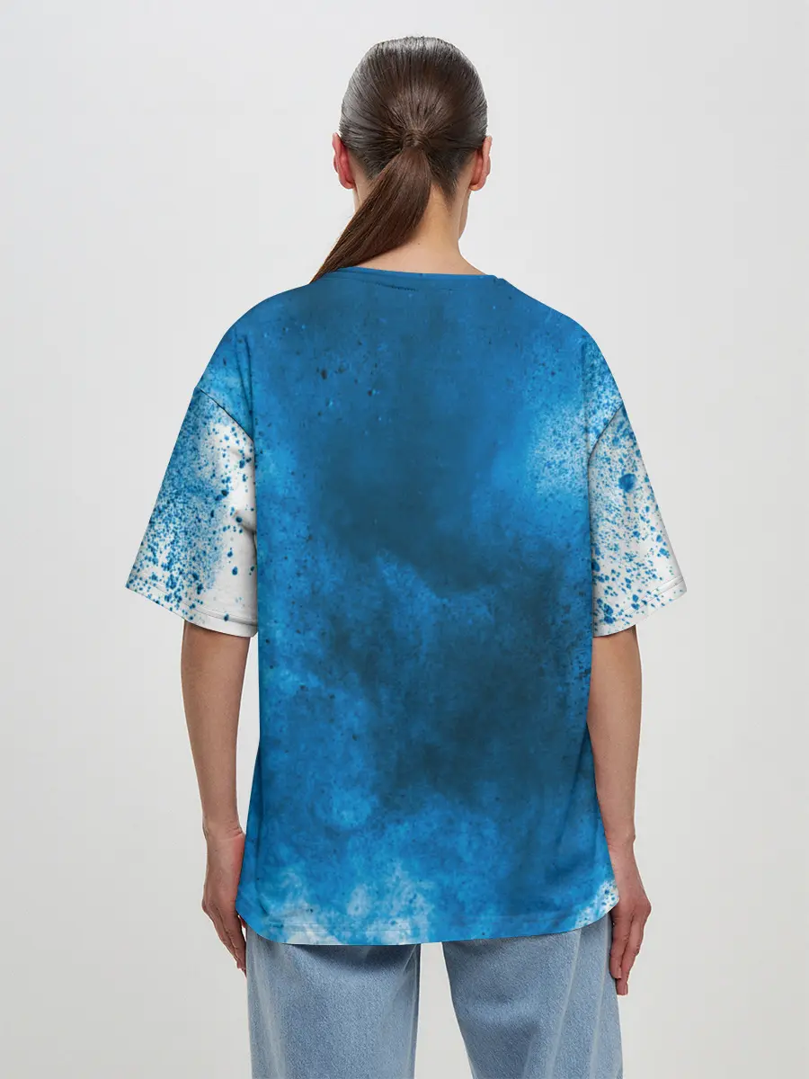 Женская футболка оверсайз / СИНИЙ ДЫМ
