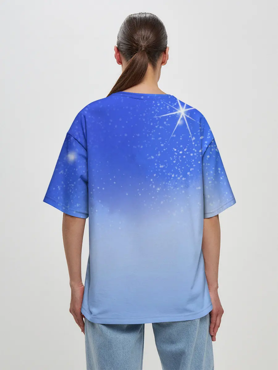 Женская футболка оверсайз / Кот и космос