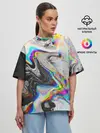 Женская футболка оверсайз / DIGITAL ABSTRACT GLITCH | ГЛИТЧ