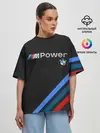 Женская футболка оверсайз / BMW POWER CARBON