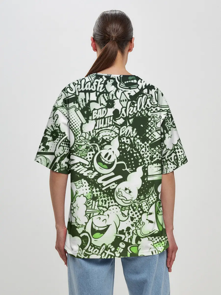 Женская футболка оверсайз / Граффити