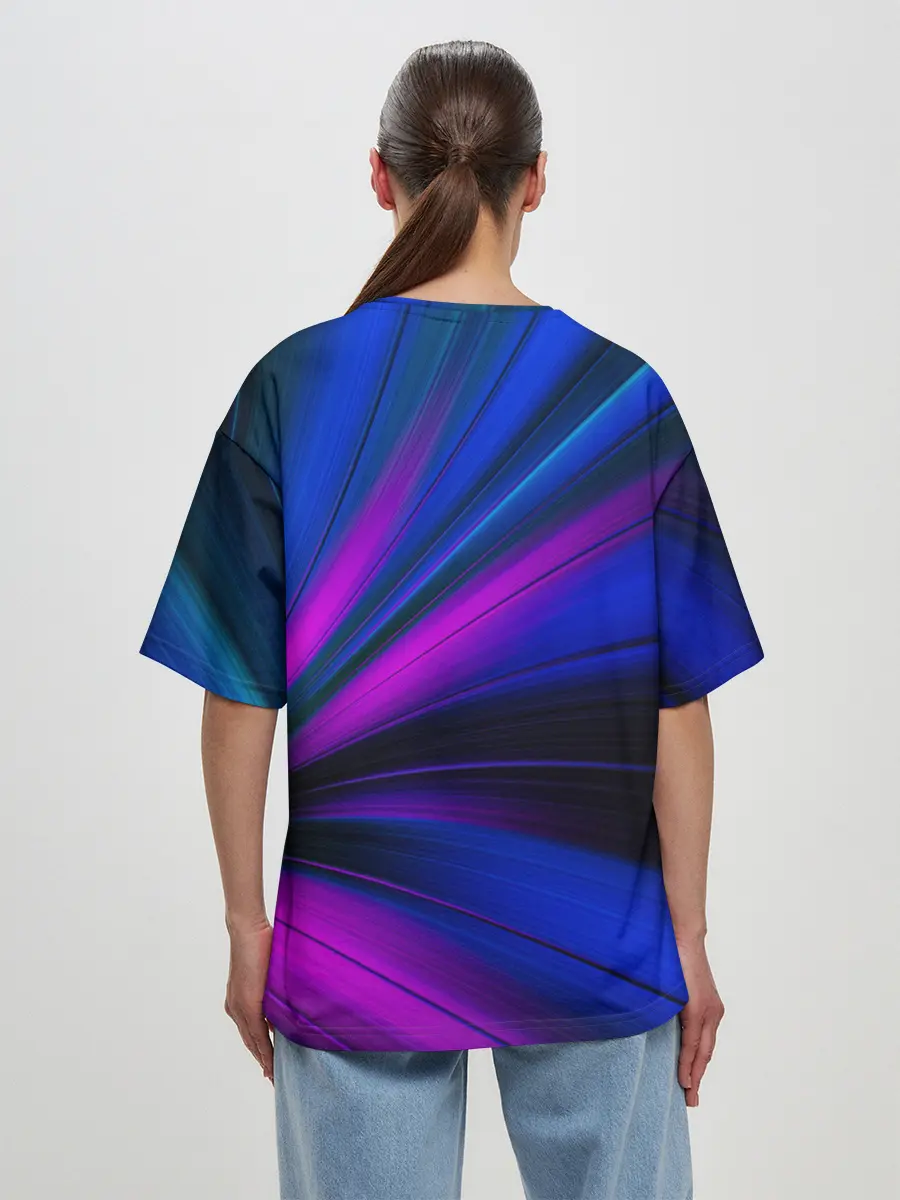 Женская футболка оверсайз / НЕОНОВЫЕ ВОЛНЫ | NEON STRIPES