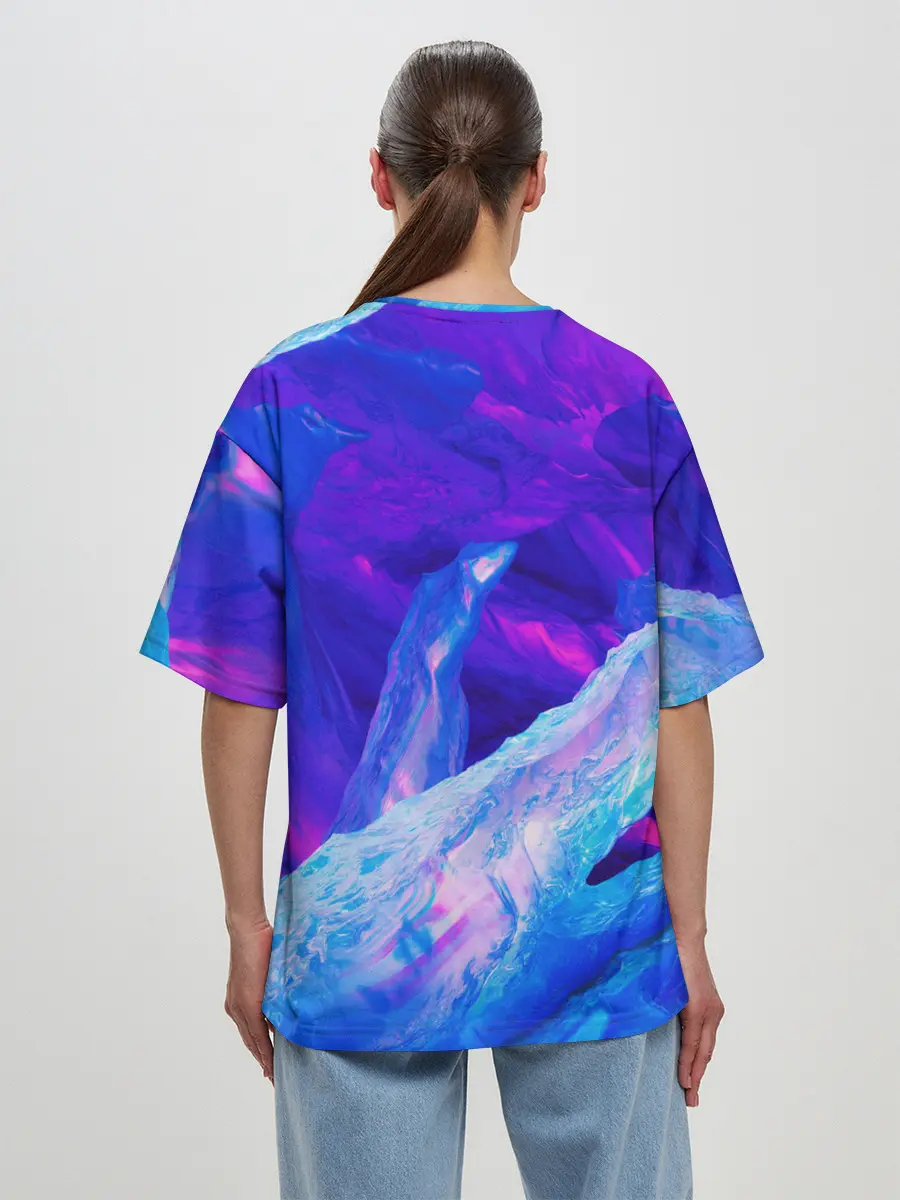 Женская футболка оверсайз / ЛЕДЯНОЙ НЕОН