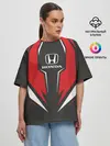Женская футболка оверсайз / Honda Driver team Red
