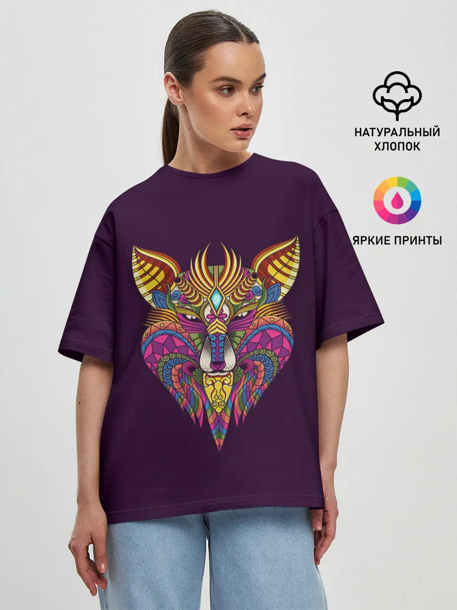 Женская футболка оверсайз / ВОЛШЕБНАЯ ЛИСА | MAGIC FOX