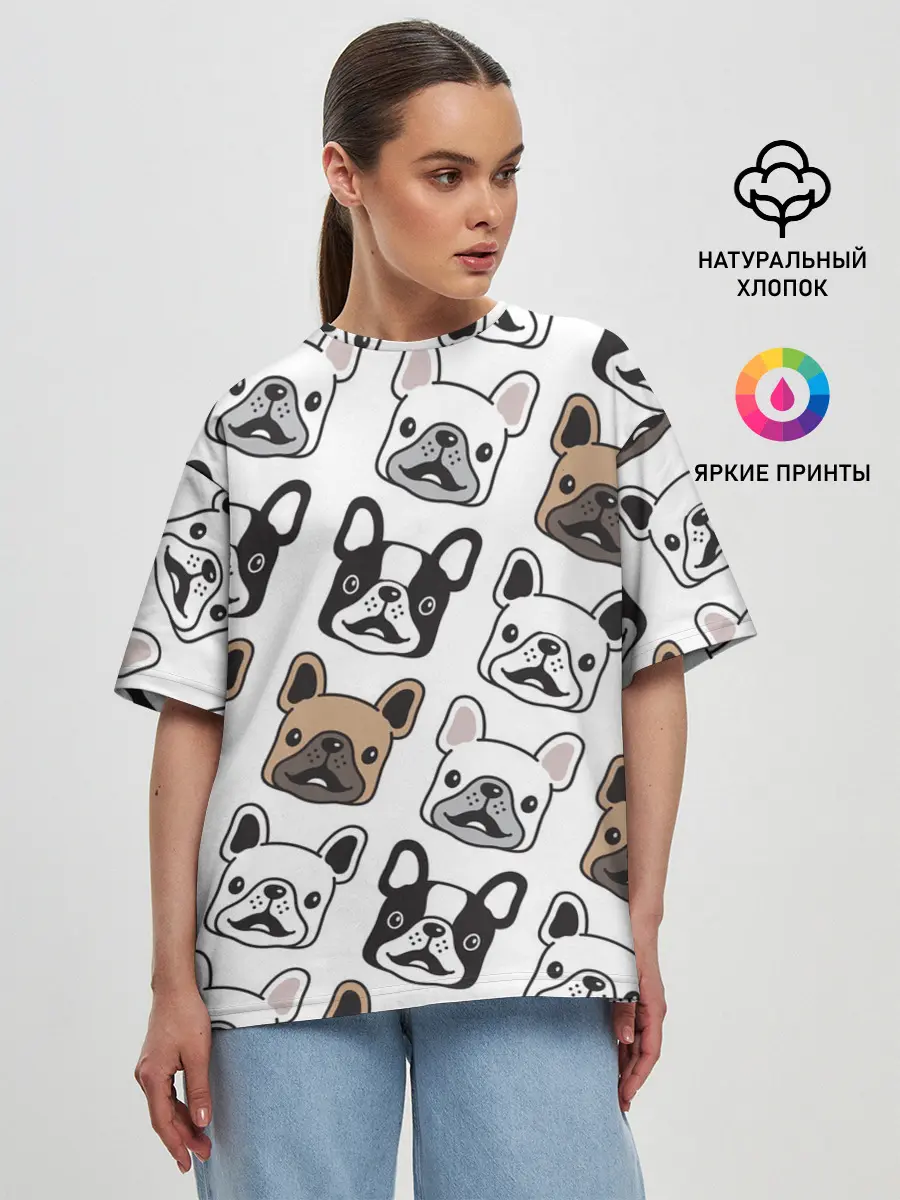 Женская футболка оверсайз / БОСТОН ТЕРЬЕР | BOSTON TERRIER