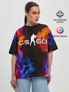 Женская футболка оверсайз / CS:GO FIRE