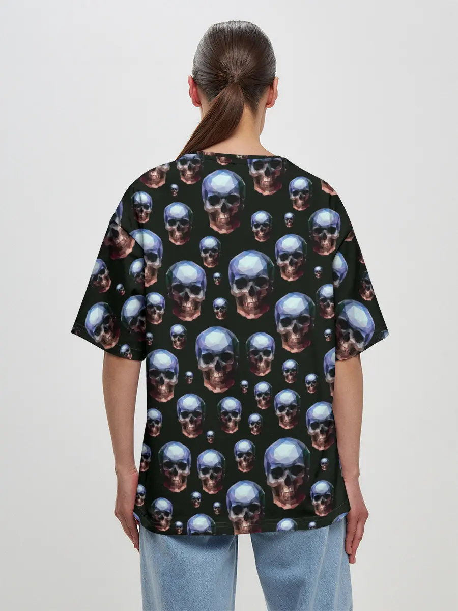 Женская футболка оверсайз / Череп