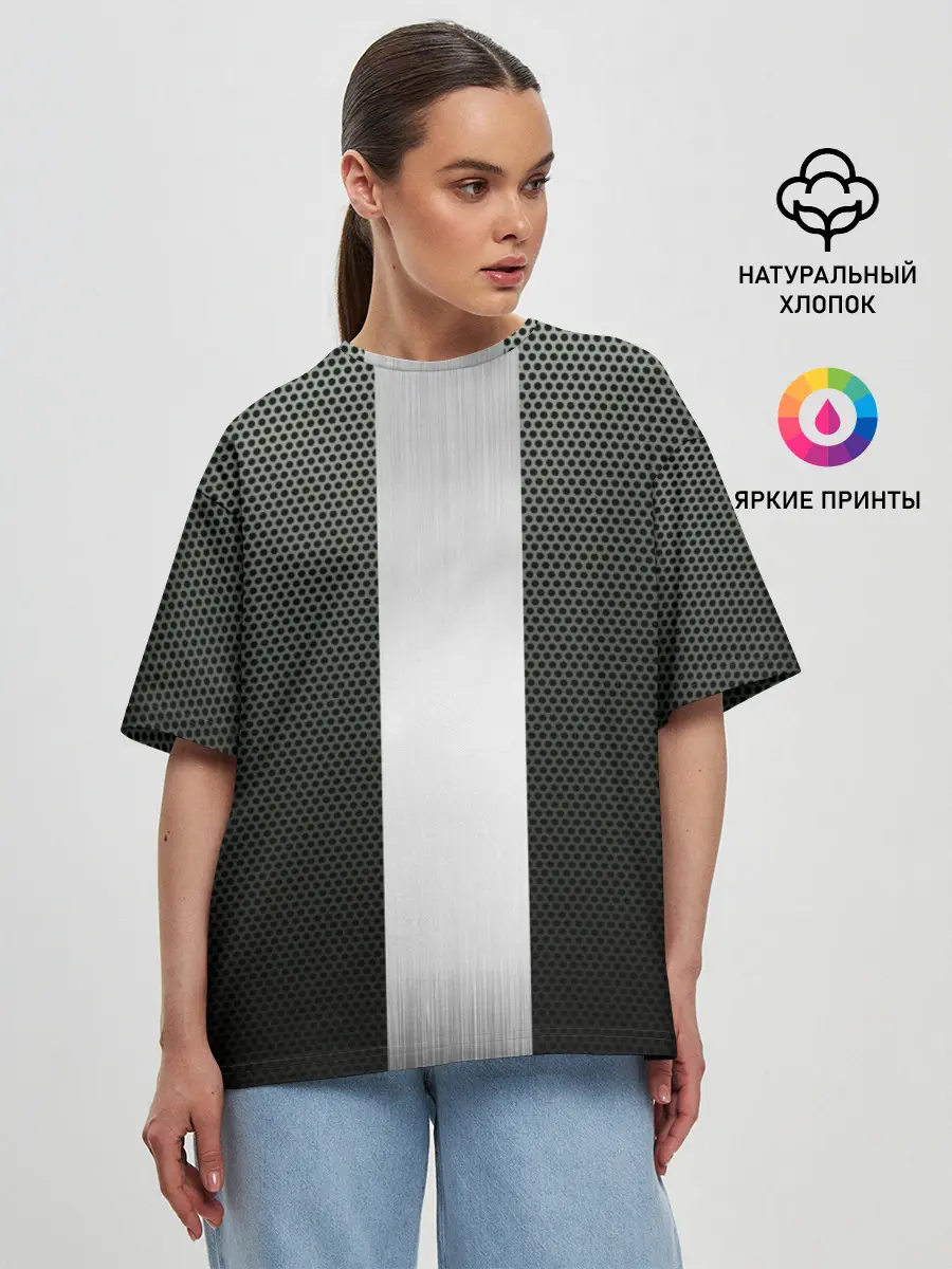Женская футболка оверсайз / Карбоновый занавес