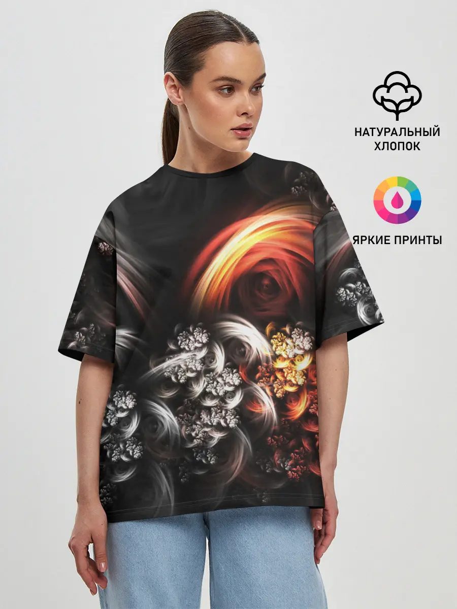 Женская футболка оверсайз / FRACTALS