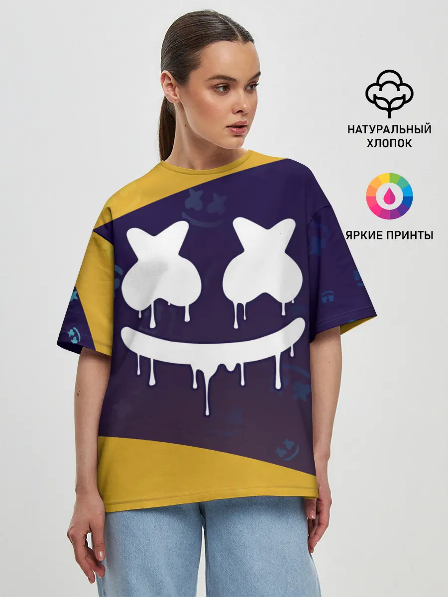 Женская футболка оверсайз / MARSHMELLO / МАРШМЕЛЛОУ