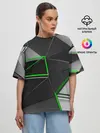 Женская футболка оверсайз / 3D полигон