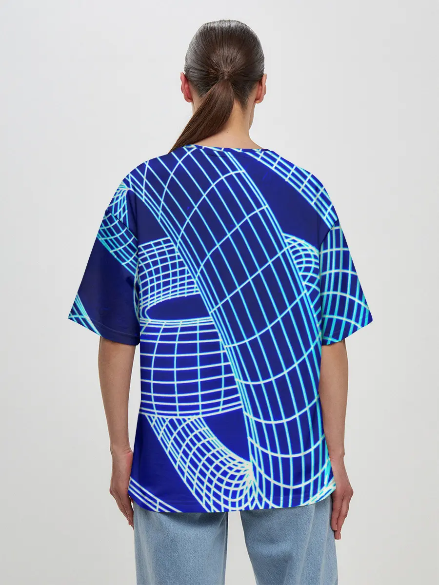 Женская футболка оверсайз / НЕОНОВАЯ СПИРАЛЬ