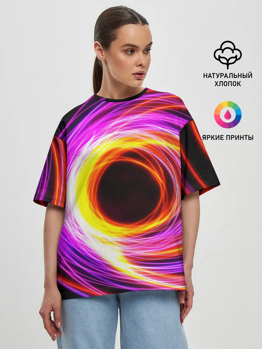 Женская футболка оверсайз / ИСКРЫ