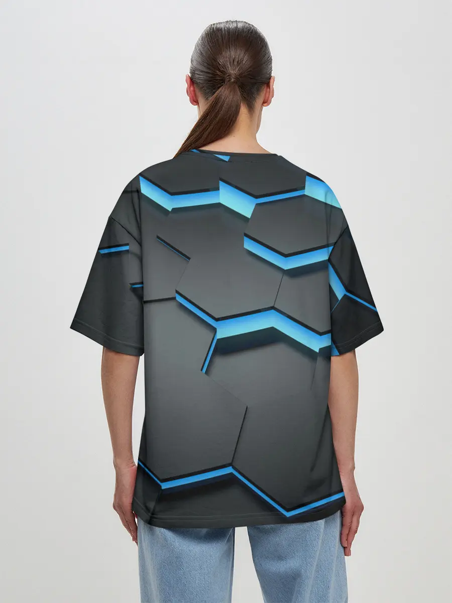 Женская футболка оверсайз / 3D Плиты