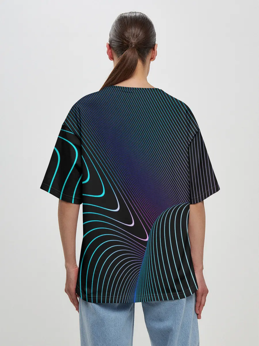 Женская футболка оверсайз / НЕОН STRIPES