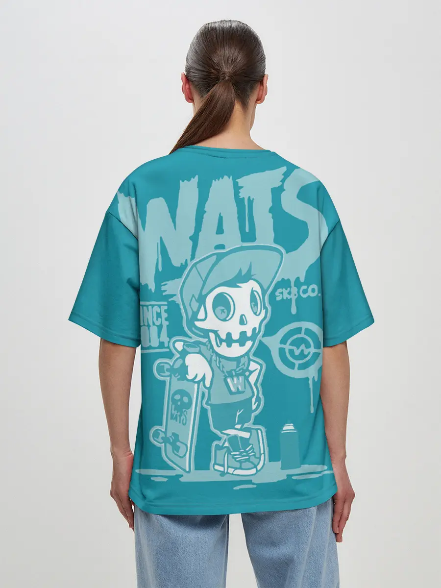 Женская футболка оверсайз / Граффити Wats