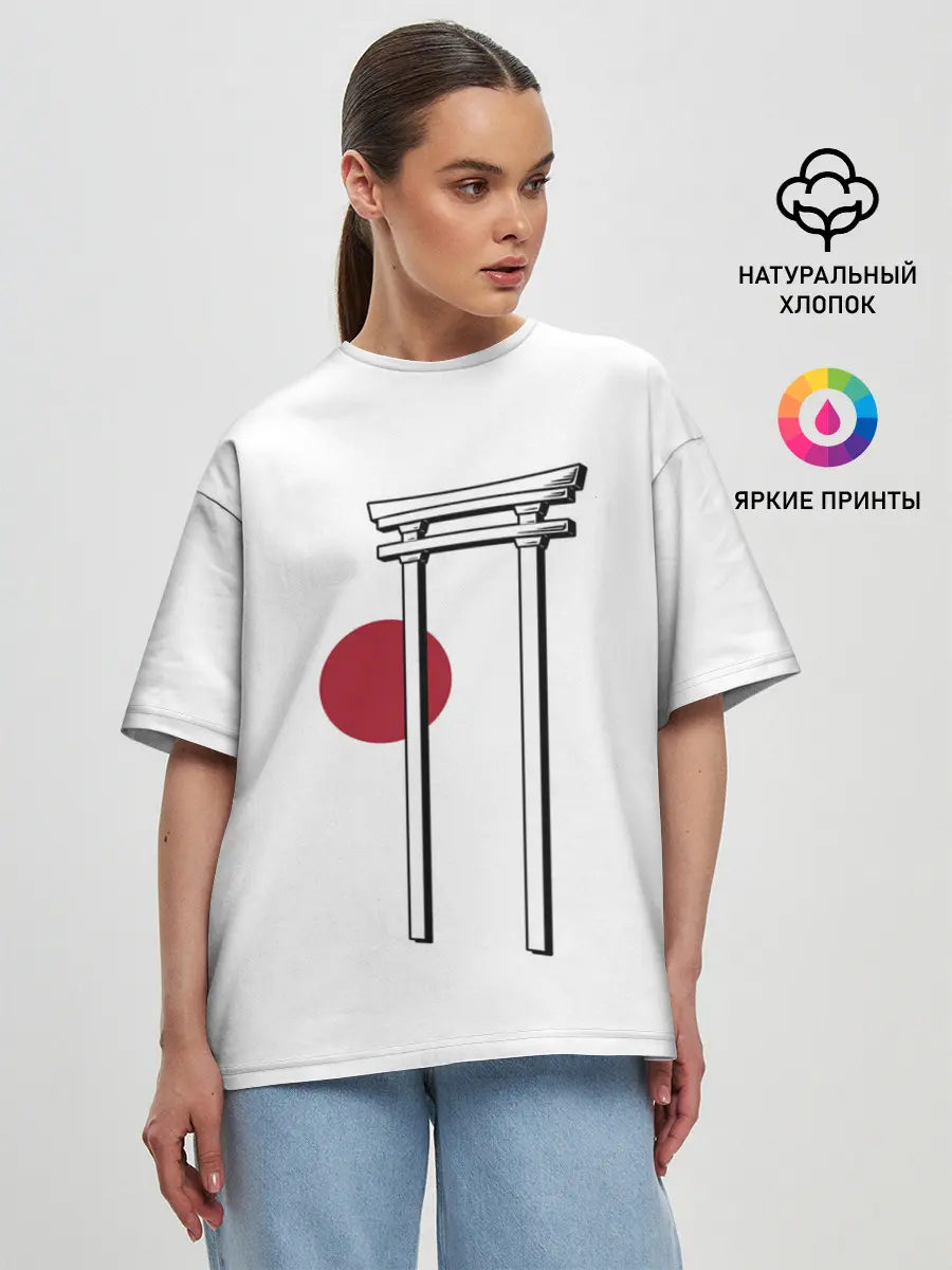Женская футболка оверсайз / Япония Тории | Torii in Japan