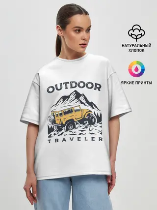 Женская футболка оверсайз / Путешественник | Outdoor