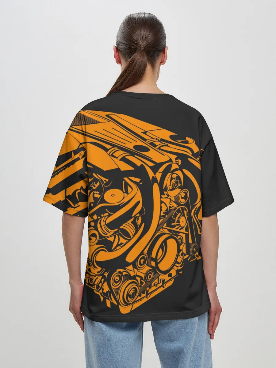 Женская футболка оверсайз / Сердце - пламенный мотор