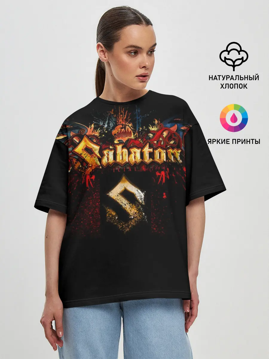 Женская футболка оверсайз / Sabaton.
