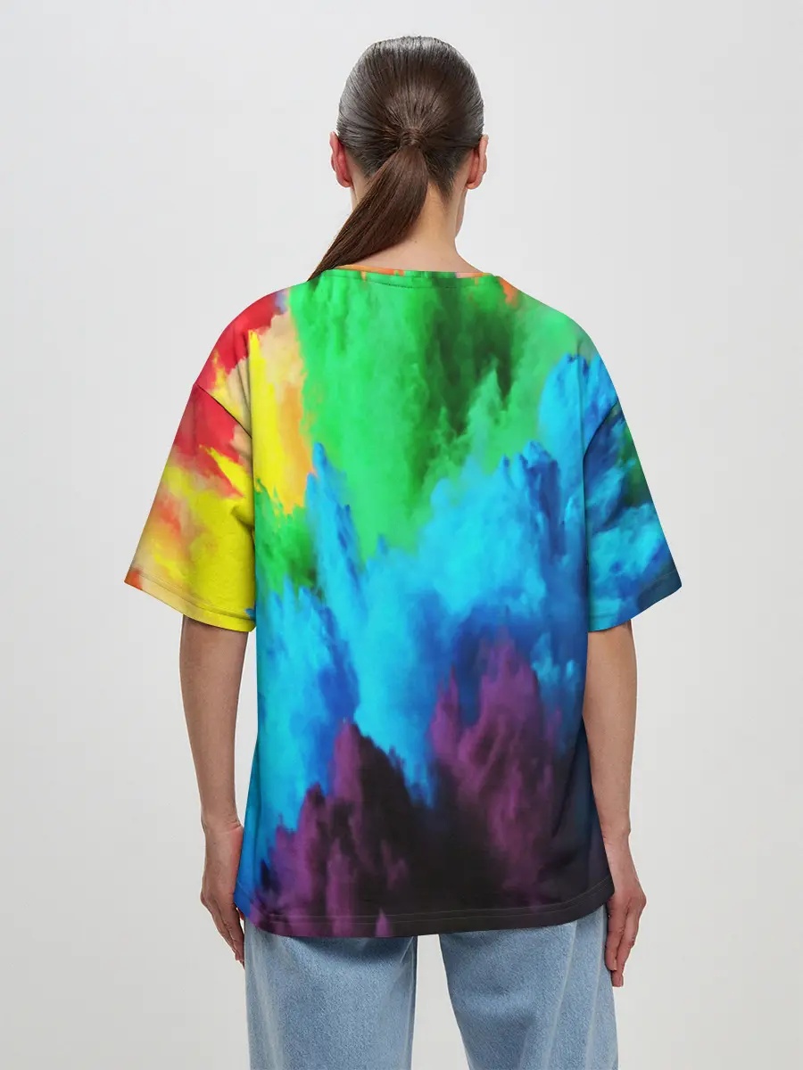 Женская футболка оверсайз / РАЗНОЦВЕТНЫЕ КРАСКИ