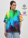 Женская футболка оверсайз / РАЗНОЦВЕТНЫЕ КРАСКИ