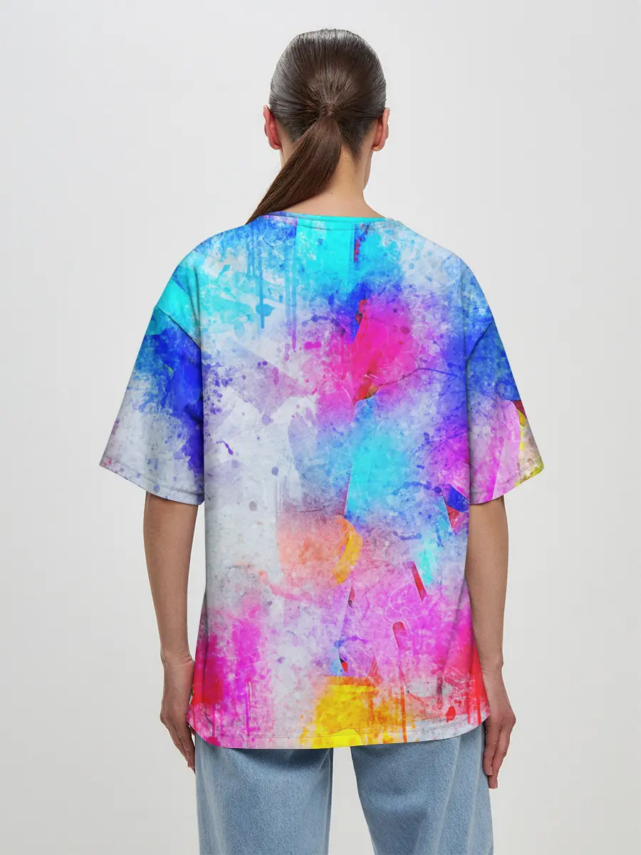 Женская футболка оверсайз / НЕОНОВЫЕ ПОТЕРТОСТИ