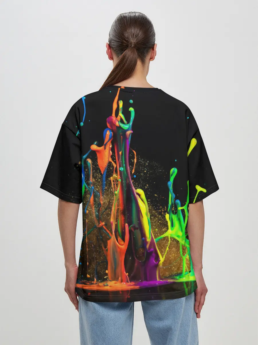 Женская футболка оверсайз / КРАСКИ