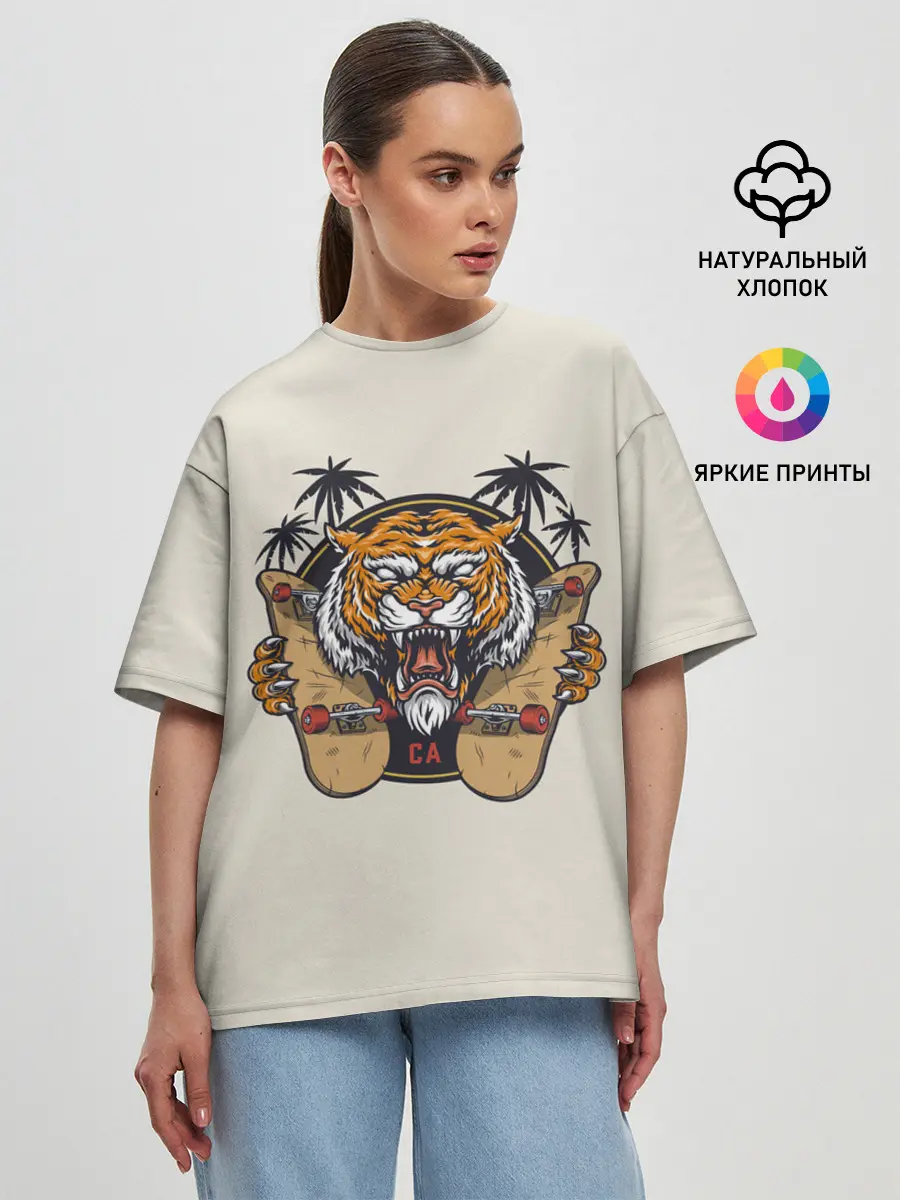 Женская футболка оверсайз / Скейтер