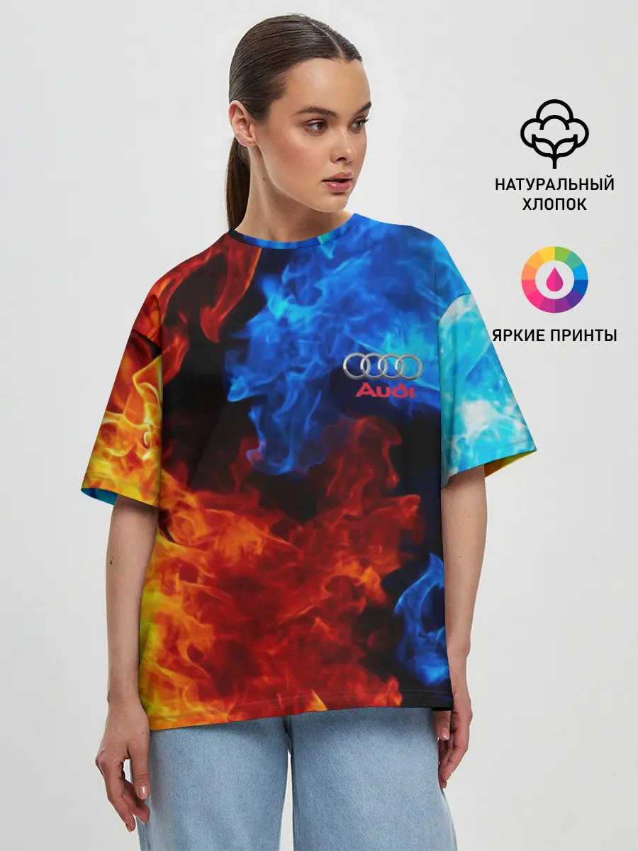 Женская футболка оверсайз / AUDI