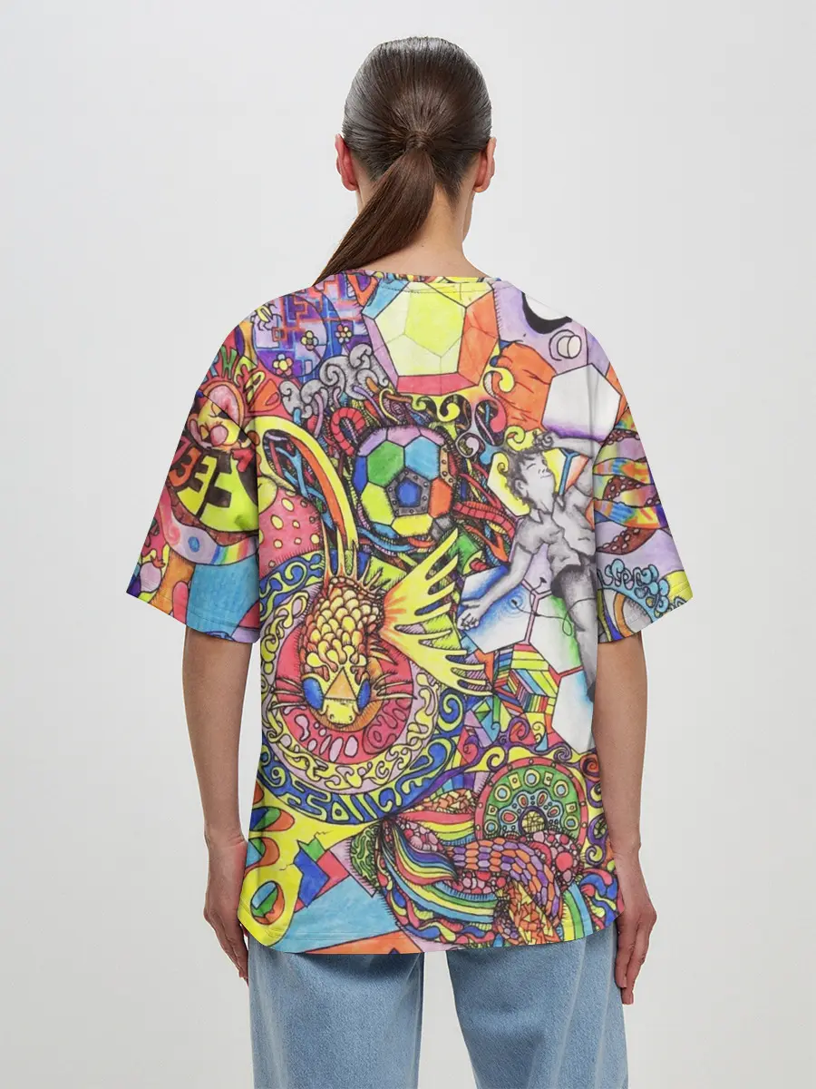 Женская футболка оверсайз / ПСИХОДЕЛИКА / PSYHODELICA