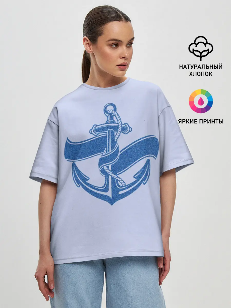 Женская футболка оверсайз / Якорь