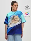 Женская футболка оверсайз / Котик Ангелочек