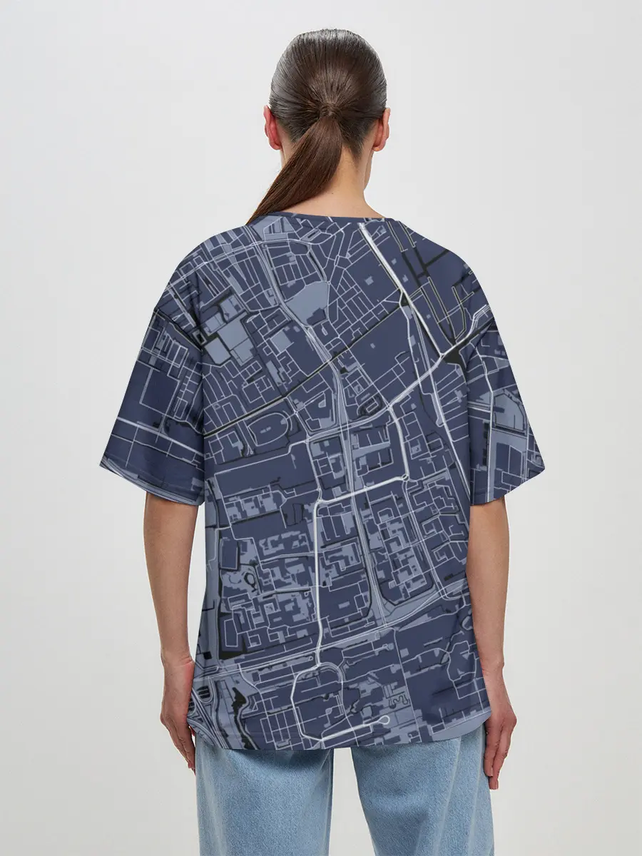 Женская футболка оверсайз / генплан города