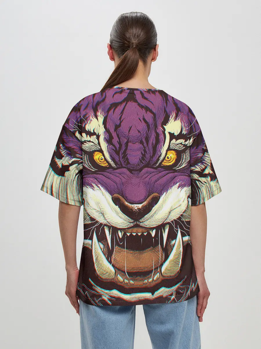 Женская футболка оверсайз / Маска тигра