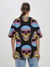 Женская футболка оверсайз / Neon skull